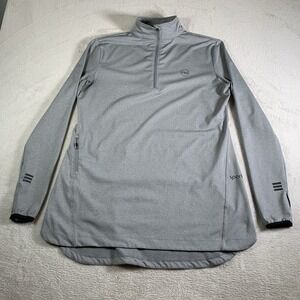 Veil Spark 1/4 Zip Tunic Womens Large Gray Heather Performance Modest Top FLAW
